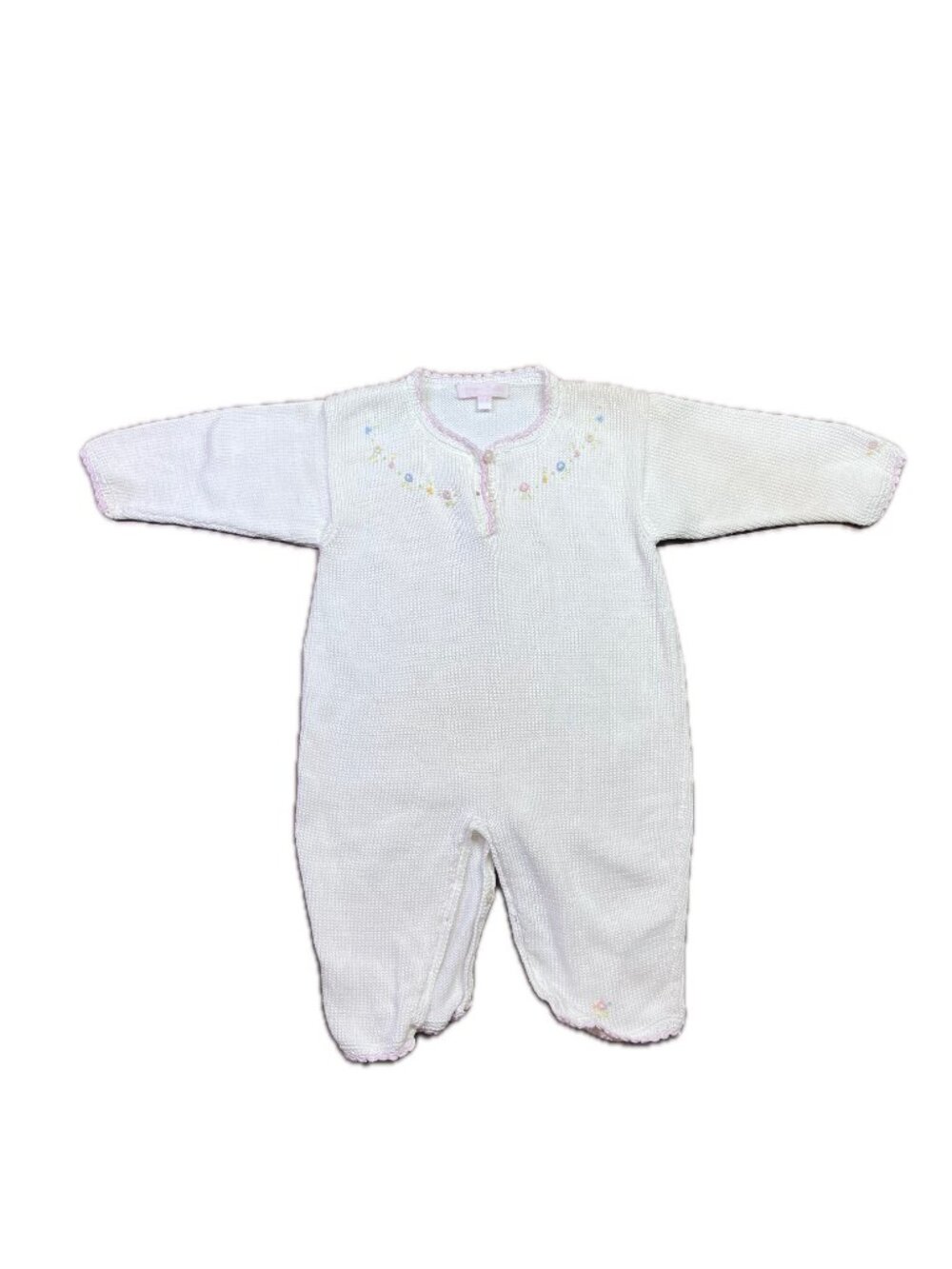Hope's Castle Baby Size 12-18 Knit One-Piece Sleeper Pima Cotton *Flaws